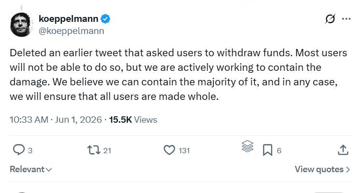 Founder Vows to Make Users Whole