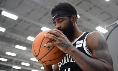 Kyrie Irving #11 of the Brooklyn Nets poses for a photograph during Media Day at HSS Training Center on September 27, 2019 in the Brooklyn borough of New York City.