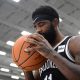 Kyrie Irving #11 of the Brooklyn Nets poses for a photograph during Media Day at HSS Training Center on September 27, 2019 in the Brooklyn borough of New York City.