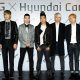 (Left to right) T.O.P, Seungri, Taeyang, Daesung and G-Dragon of Big Bang attend the Hyundai Card Collaboration With YG Entertainment in Seoul, June 5, 2012.