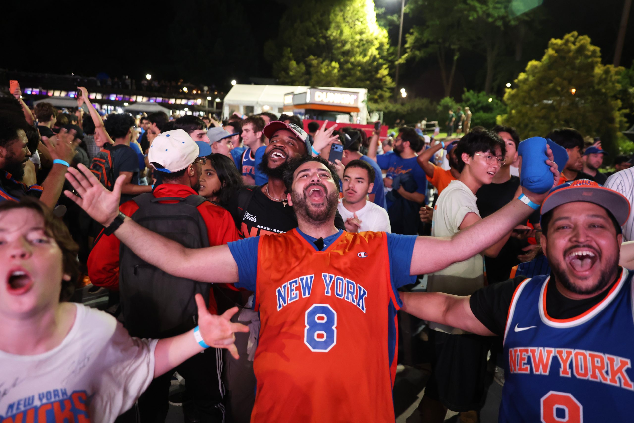 Fans celebrated all across New York City at various Knicks watch parties during Game 4 of the NBA Finals against the San Antonio Spurs.