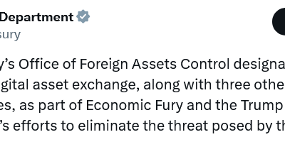 US Treasury Sanctions Iran’s Nobitex Crypto Exchange