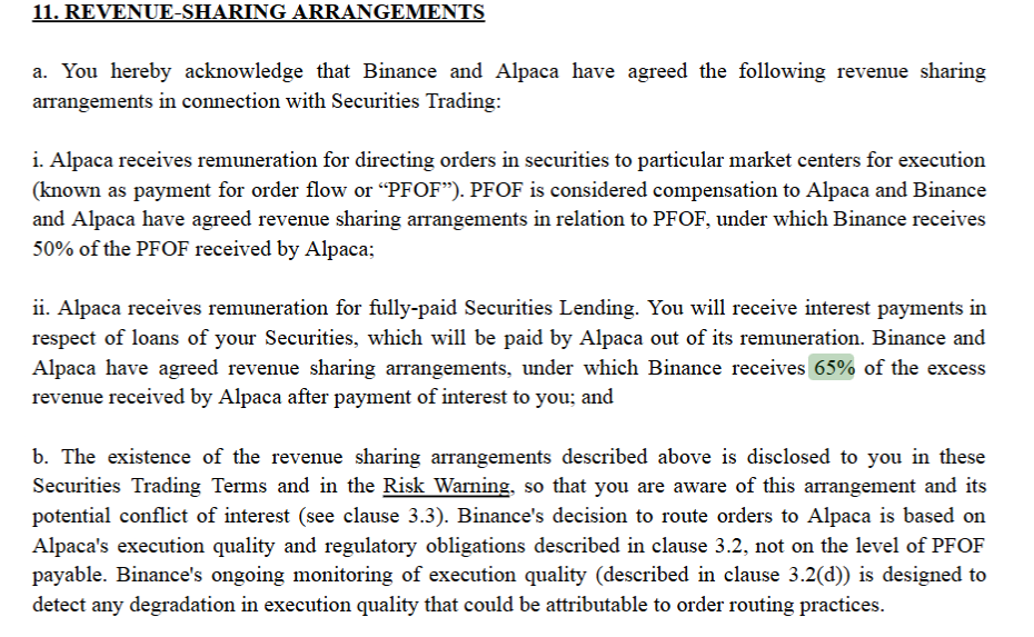 Binance Reveals Alpaca Revenue Split Behind Stock Push