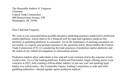 US Democrats Push for FTC Investigation Into Prediction Markets