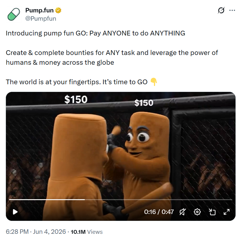 Pump.fun Bounty Platform Pays Users for Bizarre Memecoin Stunts