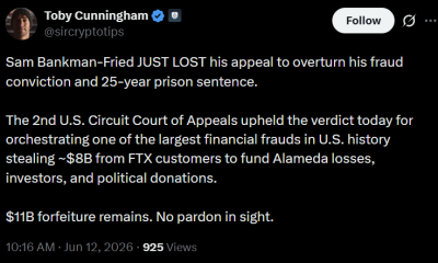 Sam Bankman-Fried Loses Appeal as Trump Pardon Bid Continues