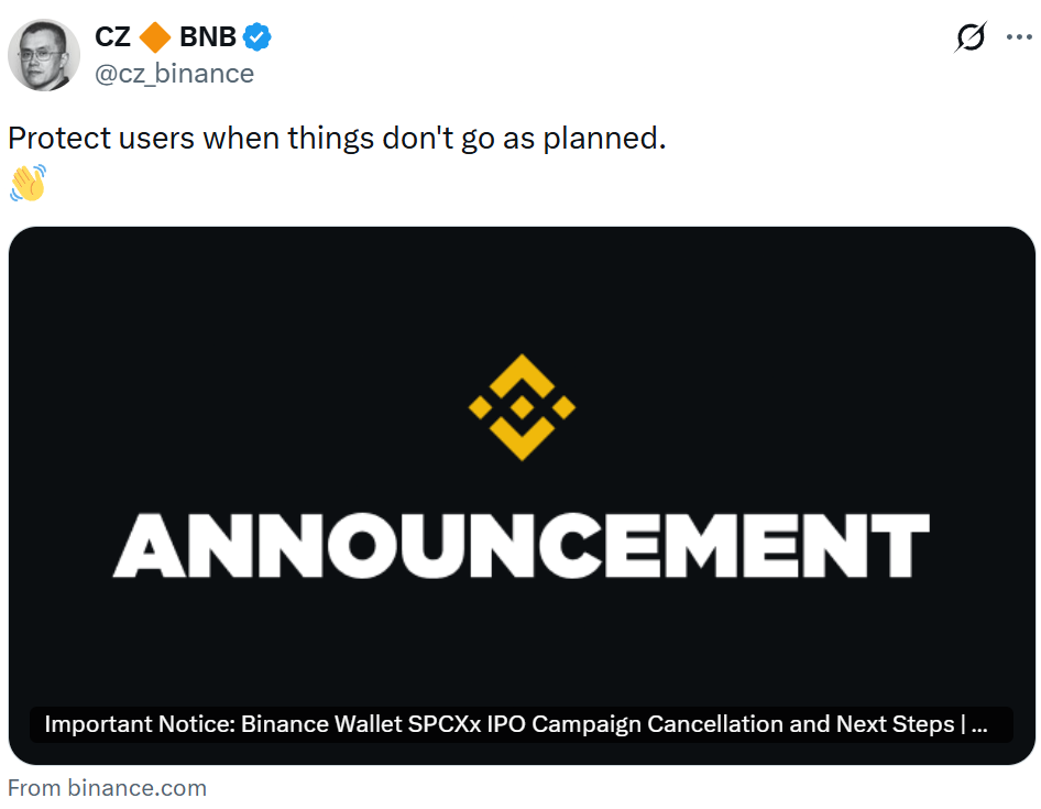 Major crypto exchanges cancel SpaceX IPO allocations