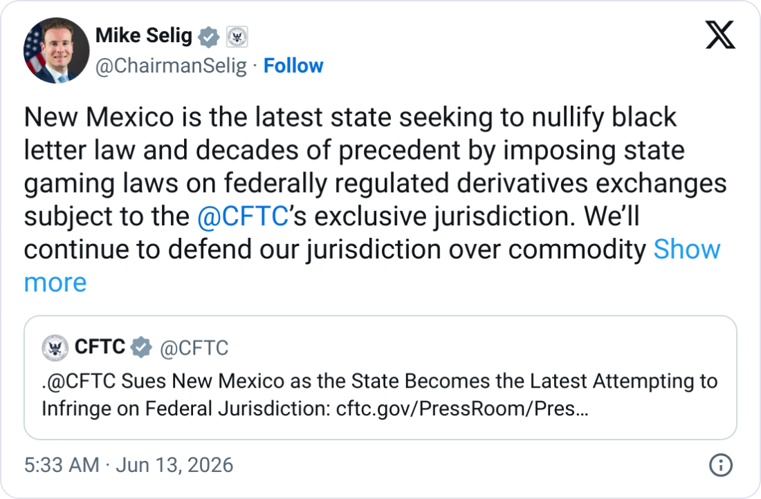 CFTC Pulls New Mexico Into Prediction Markets Battle