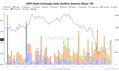XRP Whale Withdrawals Rreach 720M As Risk Metric Favors Bulls