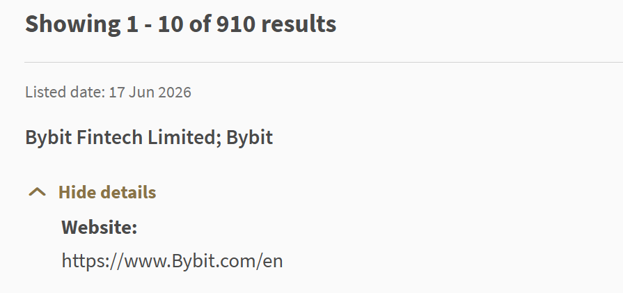 Bybit added to Singapore MAS Investor Alert List