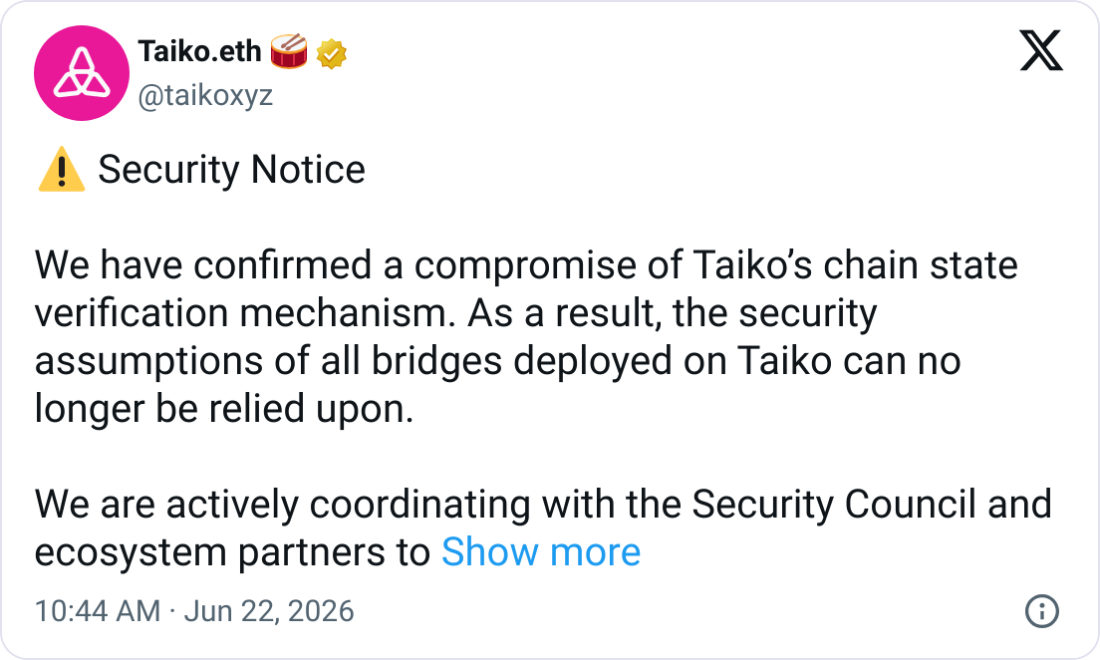 Taiko Bridge Exploited for Up to $1.7M in DeFi Hack