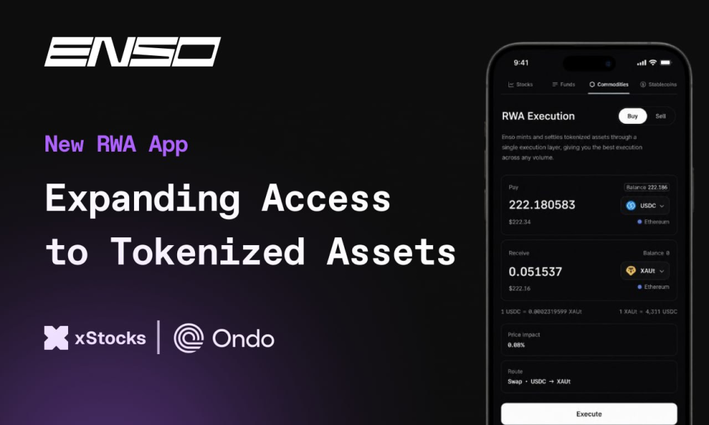 Enso Launches RWA App and Trading for 500 Tokenized Assets