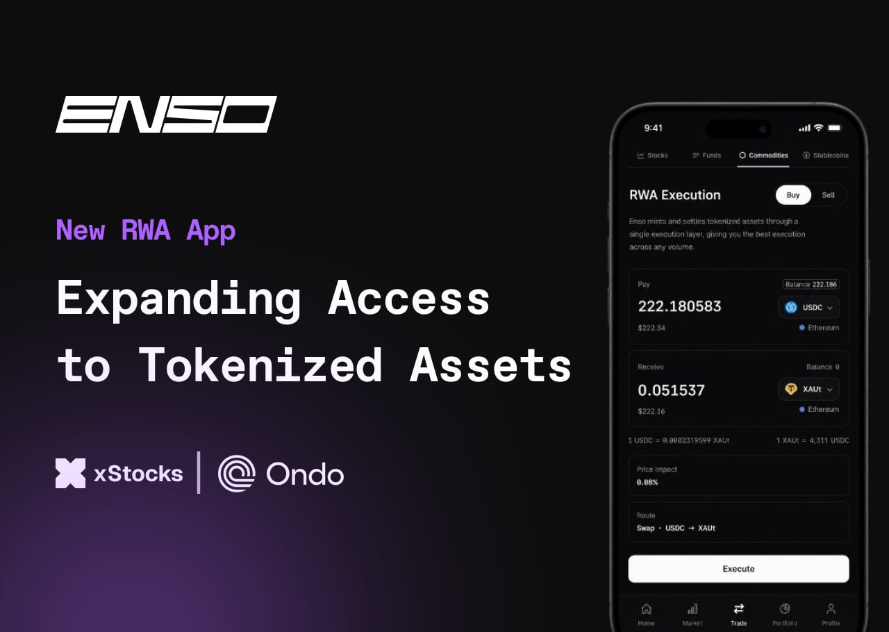 Enso Launches RWA App and Trading for 500 Tokenized Assets