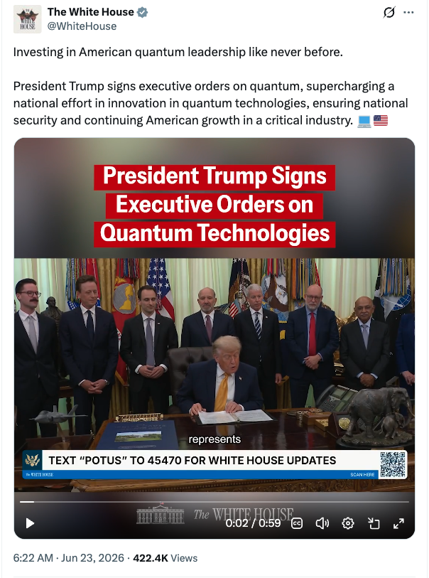 Trump Signs Two Quantum Computing Executive Orders