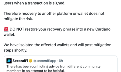 SecondFi Traces Cardano Wallet Exploit to Address-Level Issue