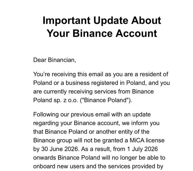 MiCA Rules Force Binance EU Service Restrictions