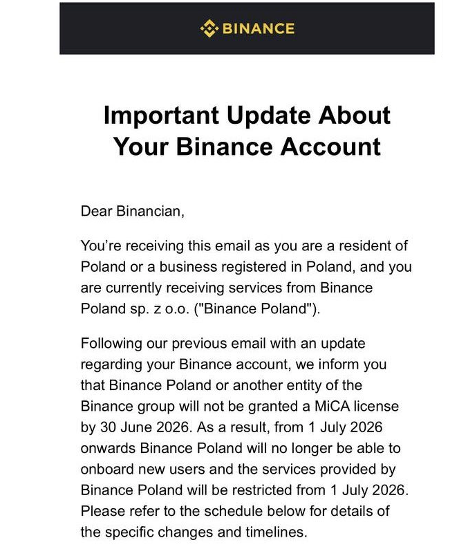 MiCA Rules Force Binance EU Service Restrictions