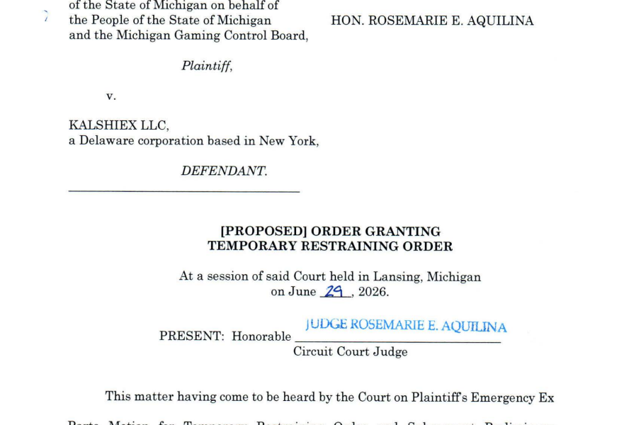 Michigan Judge Blocks Kalshi from Allowing Residents to Place Sports Bets
