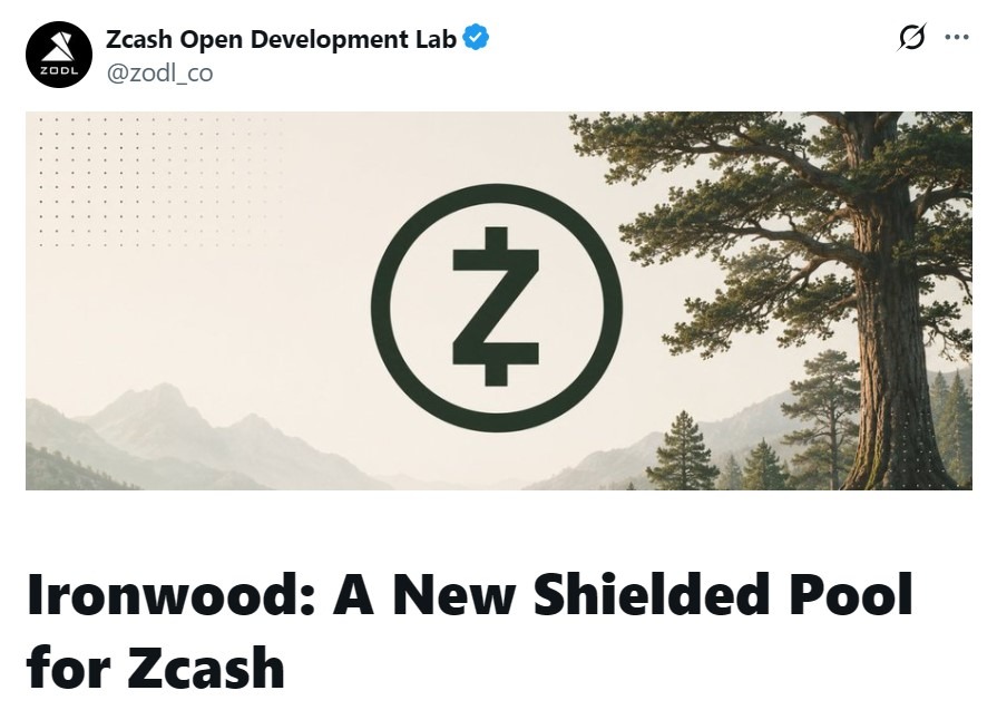 Zcash Proposes Ironwood Pool After Orchard Bug
