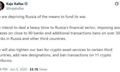 EU Seeks Transaction Ban on 11 Crypto Platforms in Russia Sanctions Push