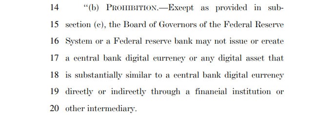 US Senate Bans Federal Reserve CBDC in Housing Bill