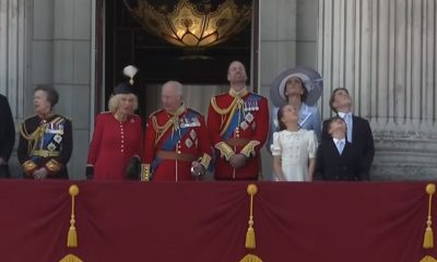 Royal Family Watches Red Arrows Flypast from Buckingham Palace Balcony