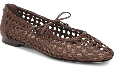 brown mesh ballet flat