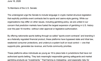Organizations Urge Congress to Ban Sports Betting on Prediction Markets in CLARITY Act