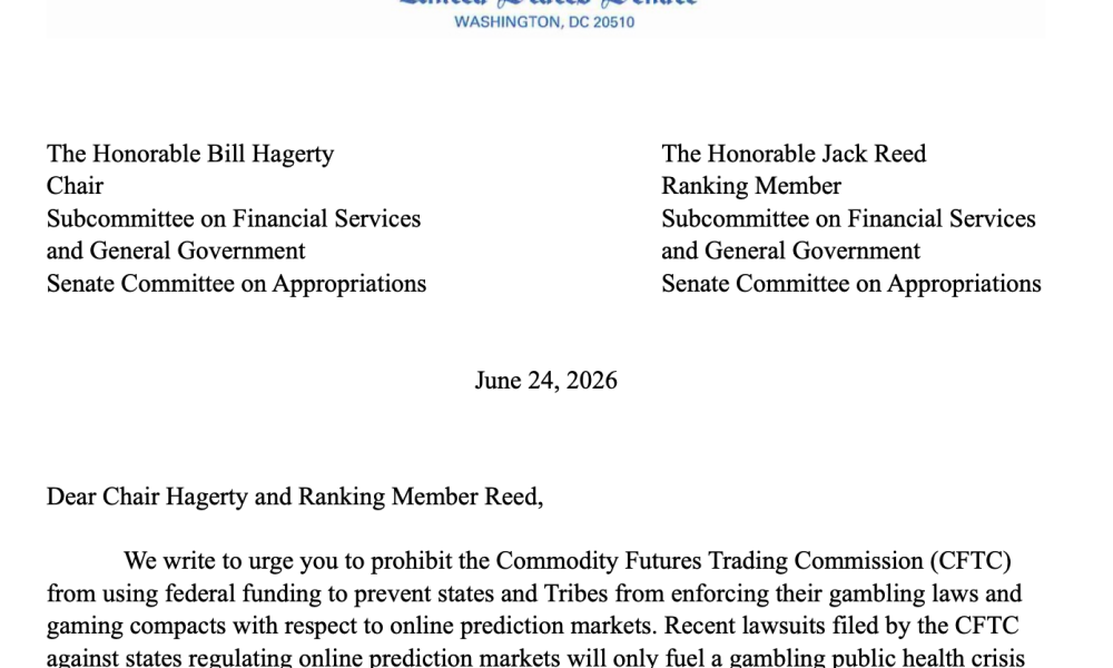 US Senators Push to End CFTC ‘Assault’ on State Oversight of Prediction Markets