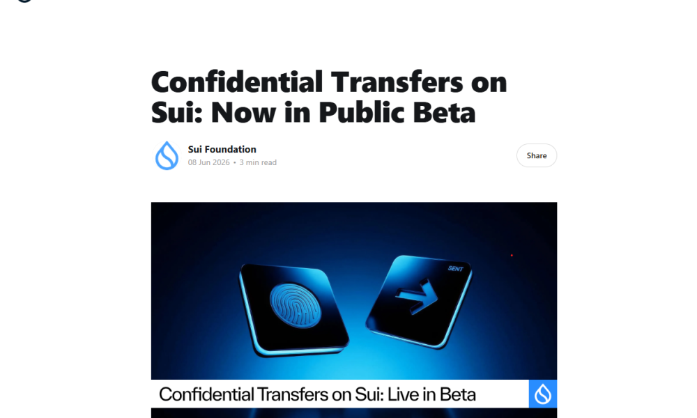 Privacy Push Accelerates as StarkWare and Sui Launch Compliance-Ready Confidential Transfers