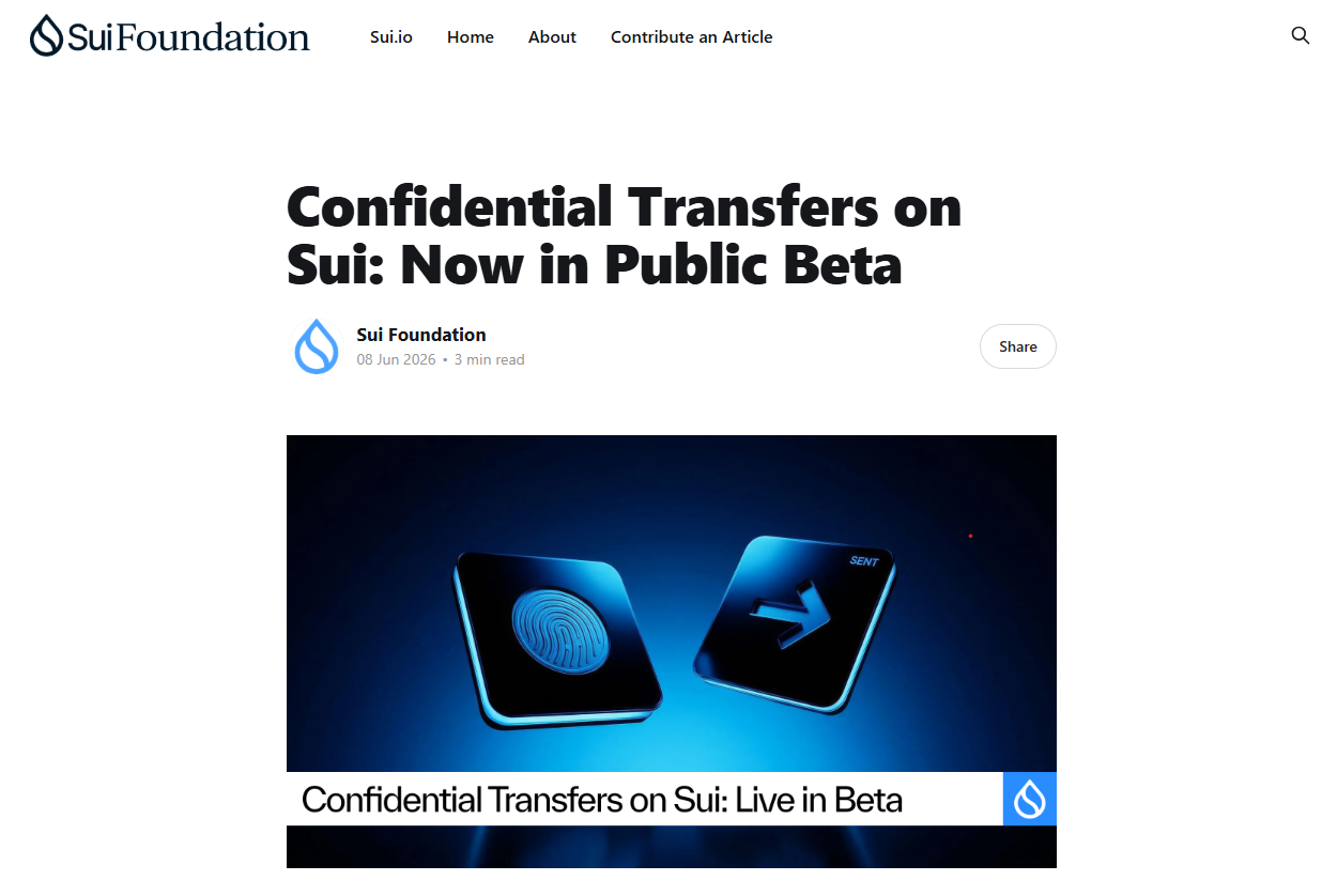 Privacy Push Accelerates as StarkWare and Sui Launch Compliance-Ready Confidential Transfers