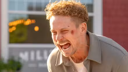 Billy Magnussen screaming in The Audacity