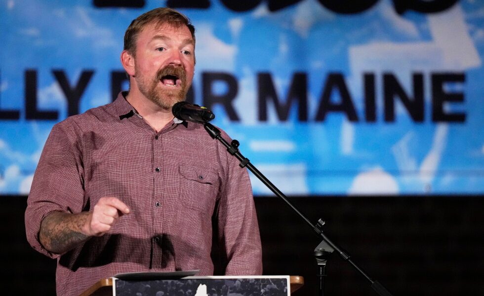 Senate candidate Graham Platner addresses questions at Portland event