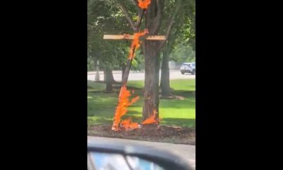 Police investigate burning cross found in Chicago park