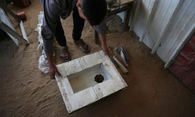 Palestinians in Gaza tent cities suffer from lack of proper toilets