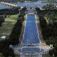 Reflecting Pool liner was cut with a sharp knife or razor, official says