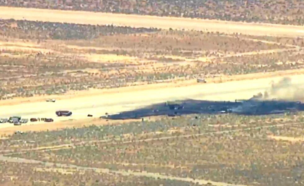 B-52 crashes after takeoff at US military base in Southern California