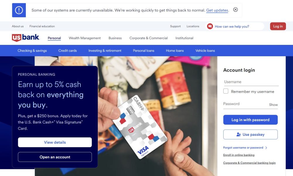 US Bank Online Banking Down for Hundreds of Customers on
