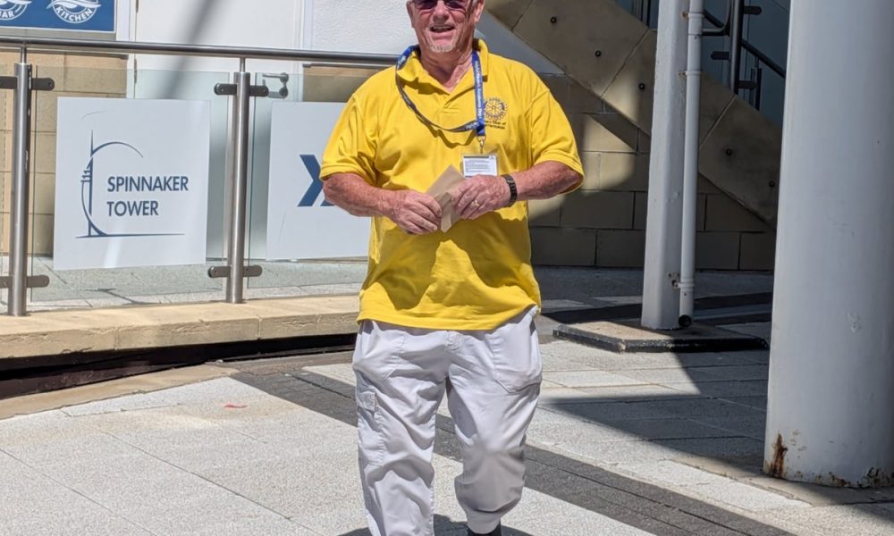 Brave Spinnaker Tower abseil by Rotarian for charity