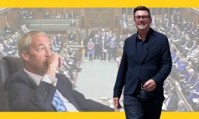 Andy Burnham of Labour and Nigel Farage of Reform UK