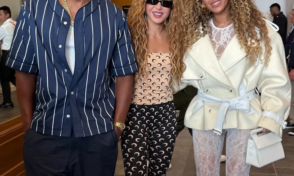 1 Beyonce Stuns In Custom Laquan Smith Cropped Trench Coat And Lace Catsuit At FIFA World Cup 2026 Final Alongside Jay Z And Shakira