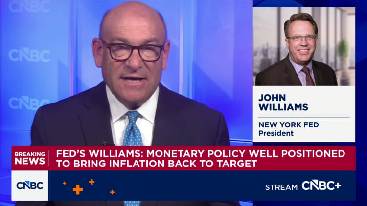 Fed's Williams: Encouraging signs inflation has peaked, should edge down in coming quarters