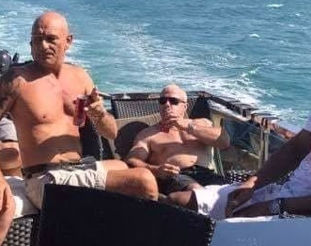 Liverpool gangster Paul Parker - in sunglasses - was shot dead in the Netherlands on June 1. Dutch news outlets reported that Parker was a suspect in the murder of Pieter Hoovers (pictured left) and his Thai wife, Tae Kawepanya