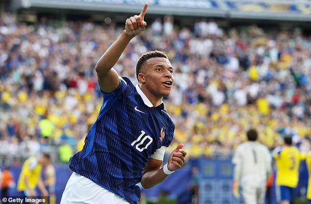 Kylian Mbappe moved within a goal of Lionel Messi's World Cup record in France's 3-0 win over Sweden
