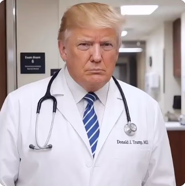 The President appears as a doctor in the AI-generated video