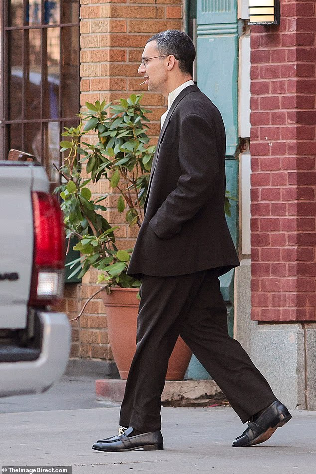 A lackluster look! Jack Antonoff, 42, was seen heading to the rehearsal dinner wearing an oversized, dark gray suit with a white button-down shirt underneath. He paired the look with sleek black loafers that appeared to have chunky silver detailing on the front