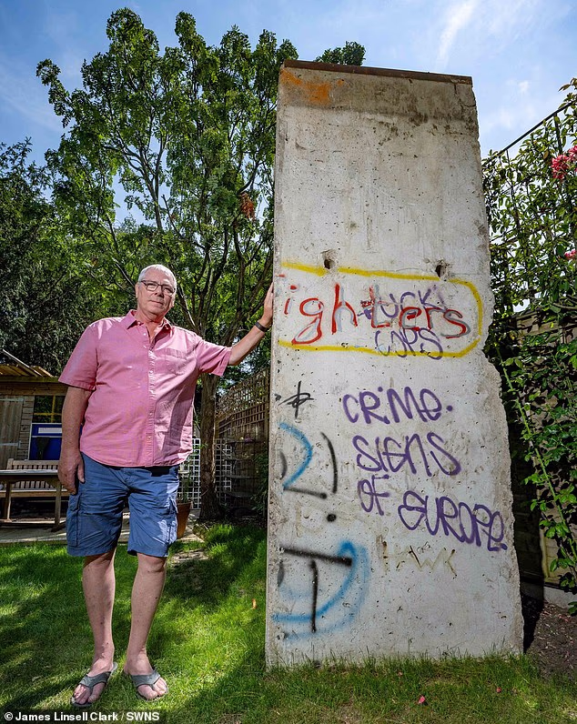 Property developer Steve Thorpe, 65, bought a piece of the Berlin Wall to bring home to the UK