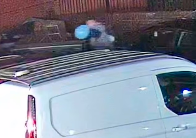Bateman (pictured) was seen inhaling nitrous oxide from a balloon on CCTV before getting into the vehicle
