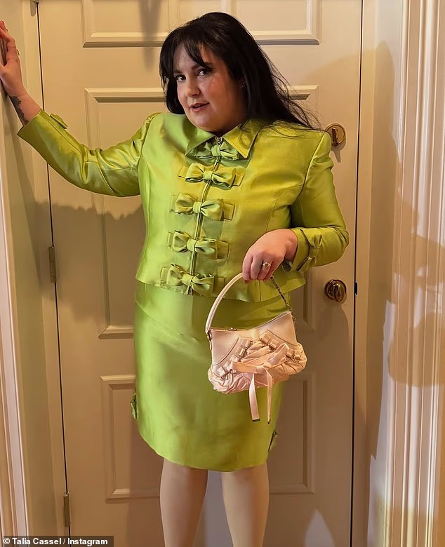 Lena Dunham had visibly trimmed down in new photos of the designer clothes she wore to Taylor Swift's wedding functions at Madison Square Garden