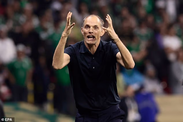 England boss Thomas Tuchel was seen ranting on the touchline in stoppage time of England's 3-2 win over Mexico
